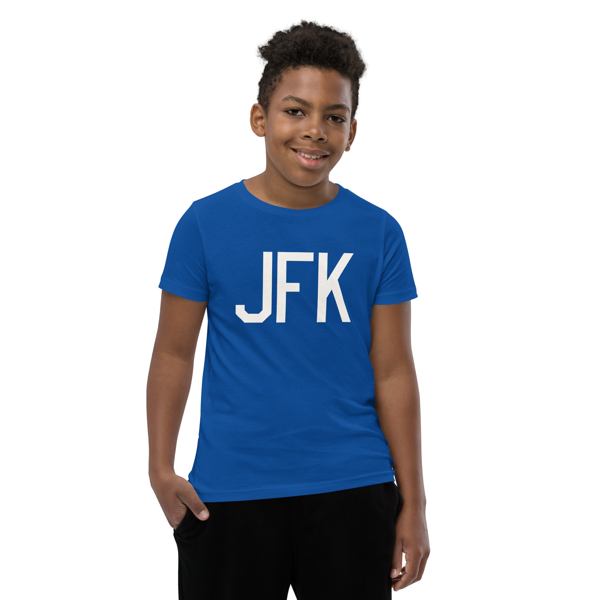 Kid's T-Shirt - White Graphic • JFK New York • YHM Designs - Image 11