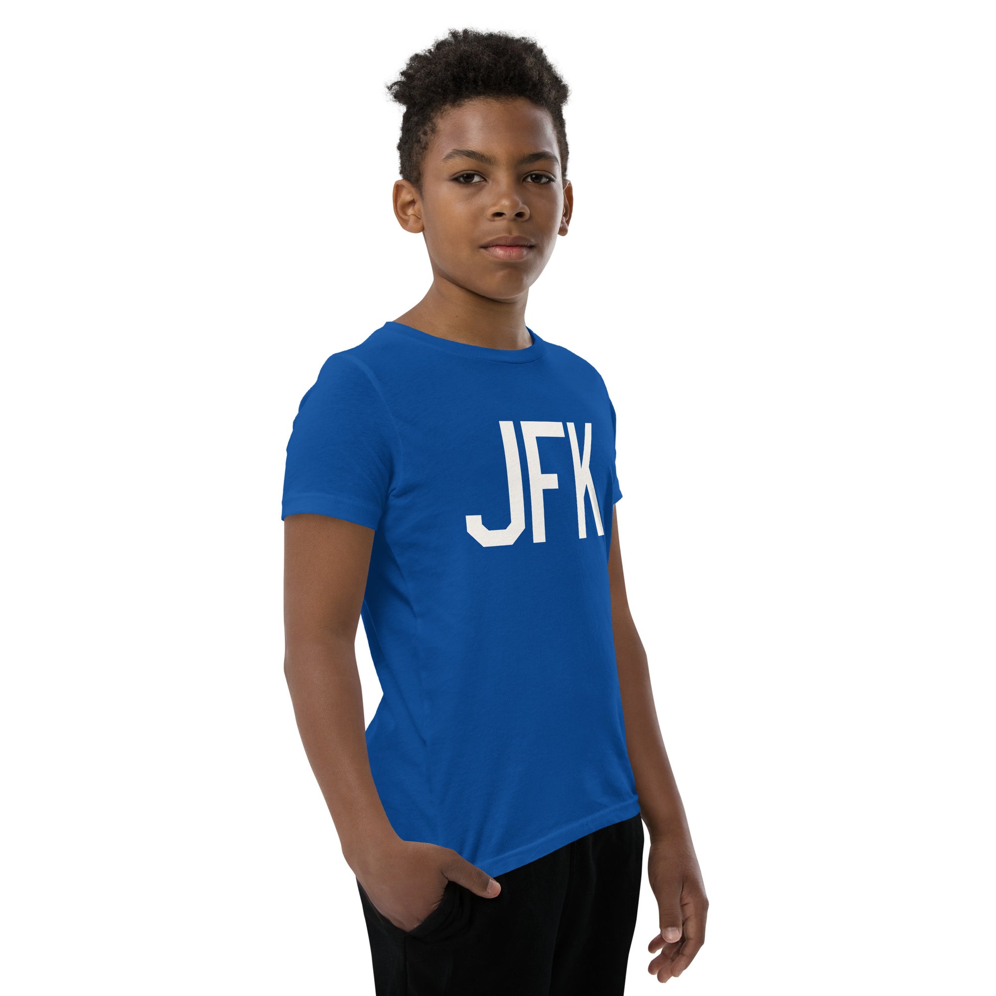Kid's T-Shirt - White Graphic • JFK New York • YHM Designs - Image 12