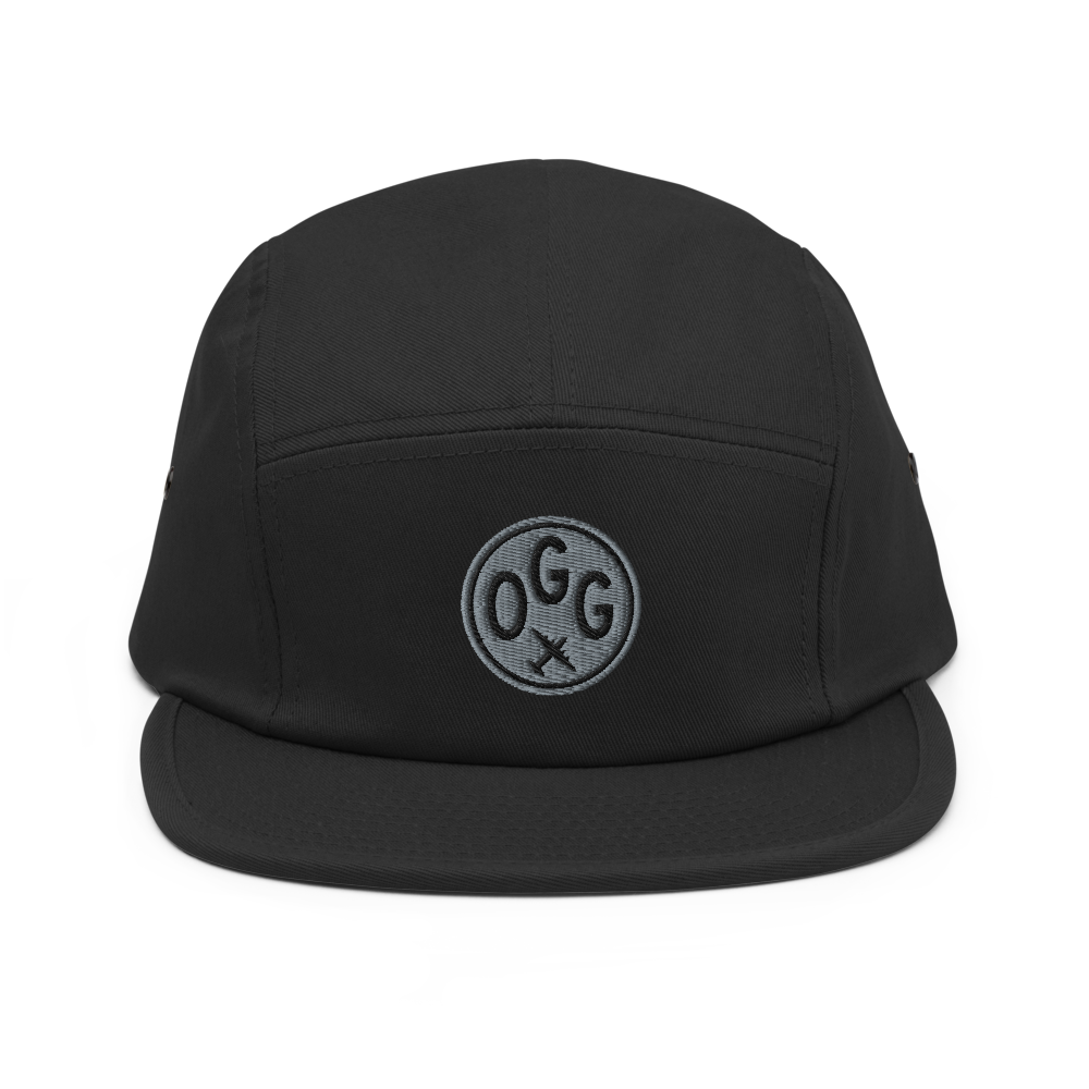 YHM Designs - OGG Maui 5-Panel Camper Hat with Airport Code - Travel Gifts for Him and Her - Roundel Design with Vintage Airplane - Image 5