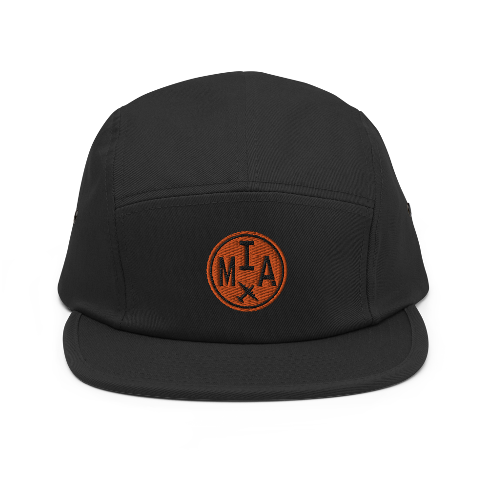 YHM Designs - MIA Miami 5-Panel Camper Hat with Airport Code - Travel Gifts for Him and Her - Roundel Design with Vintage Airplane - Image 10
