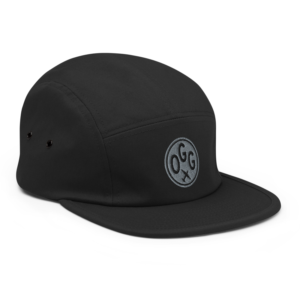 YHM Designs - OGG Maui 5-Panel Camper Hat with Airport Code - Travel Gifts for Him and Her - Roundel Design with Vintage Airplane - Image 8