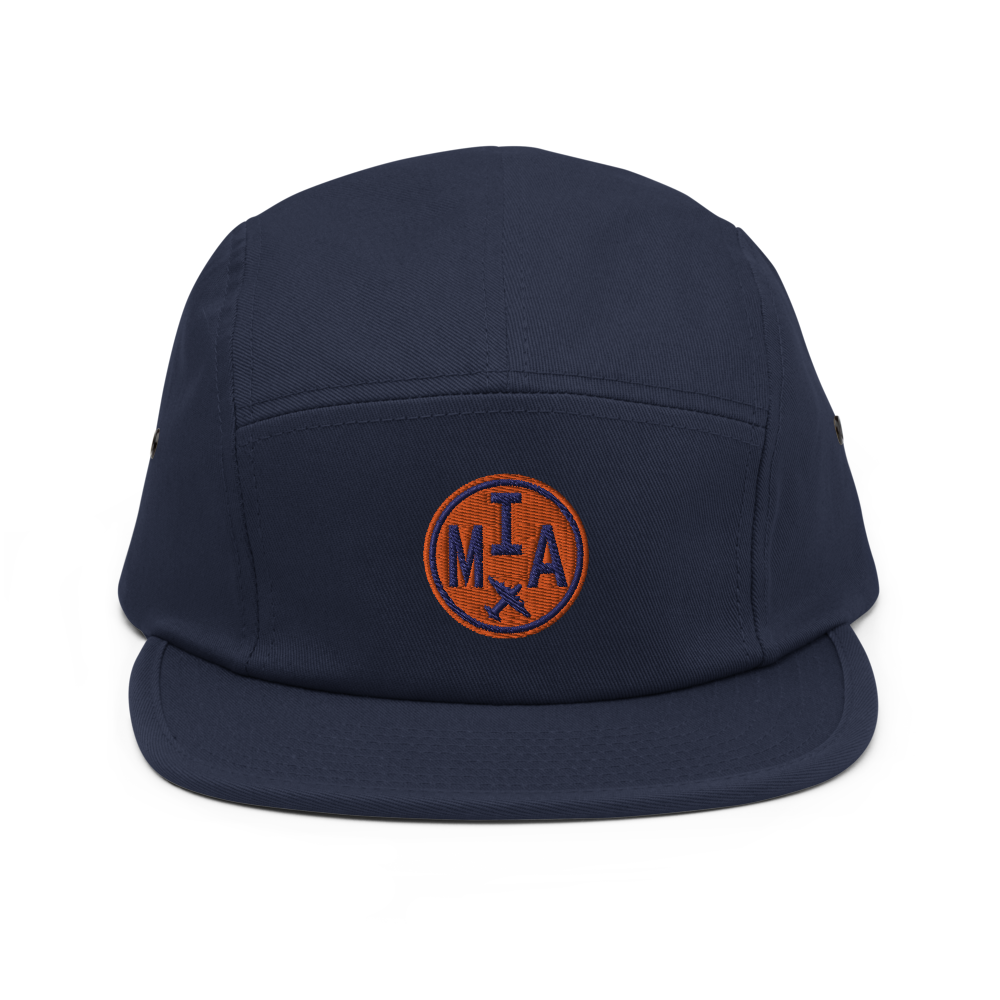 YHM Designs - MIA Miami 5-Panel Camper Hat with Airport Code - Travel Gifts for Him and Her - Roundel Design with Vintage Airplane - Image 5