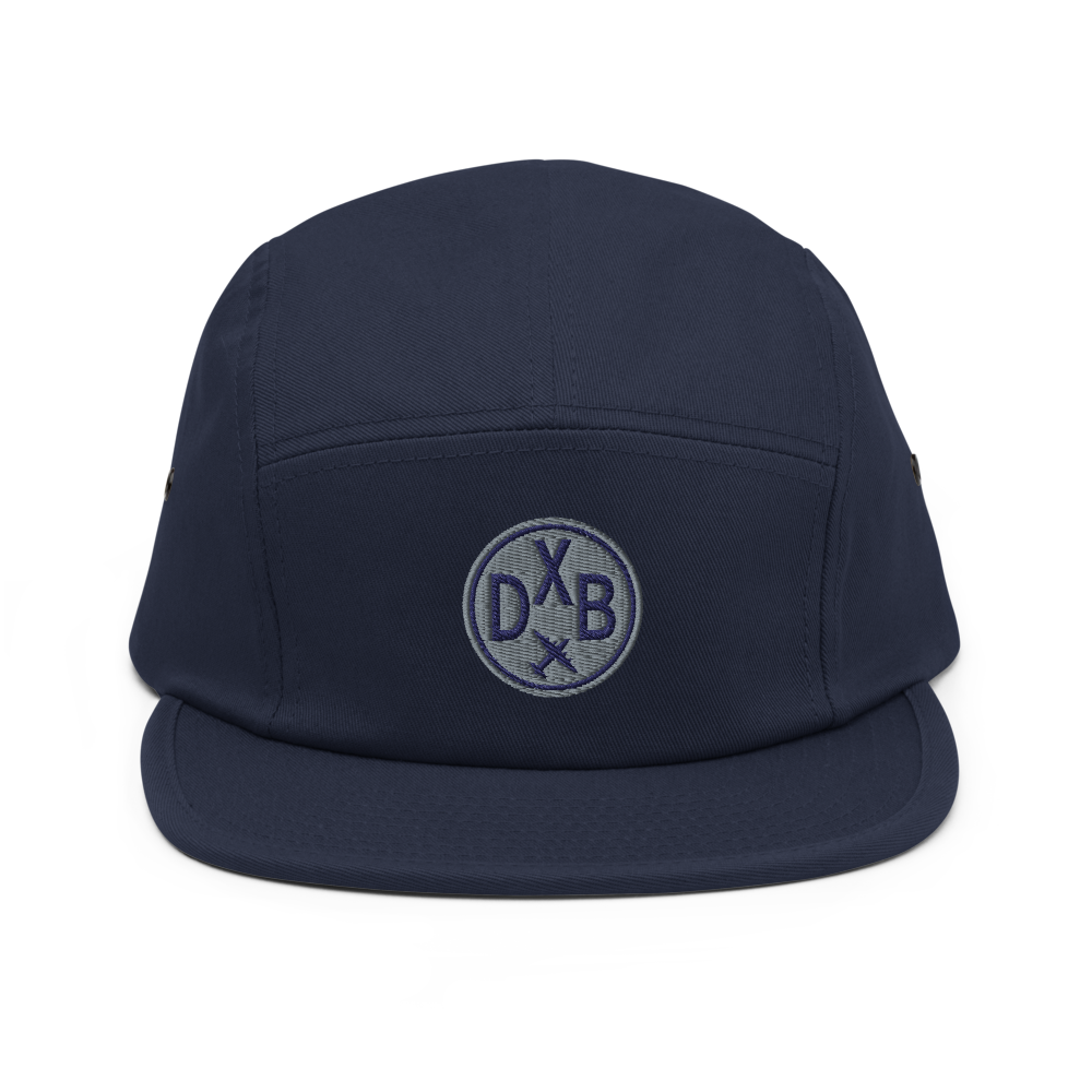 YHM Designs - DXB Dubai 5-Panel Camper Hat with Airport Code - Travel Gifts for Him and Her - Roundel Design with Vintage Airplane - Image 10