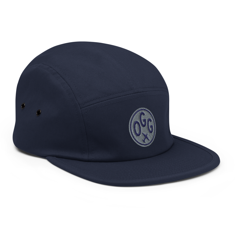 YHM Designs - OGG Maui 5-Panel Camper Hat with Airport Code - Travel Gifts for Him and Her - Roundel Design with Vintage Airplane - Image 13