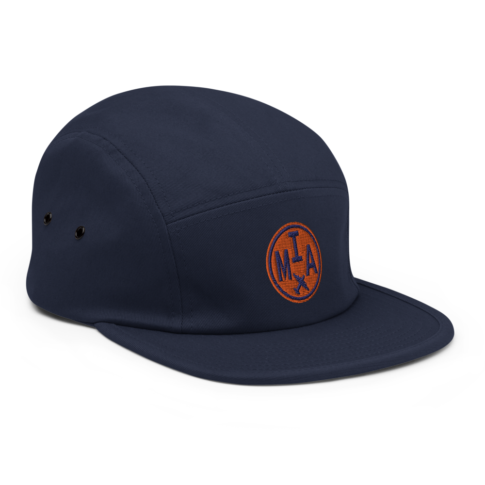 YHM Designs - MIA Miami 5-Panel Camper Hat with Airport Code - Travel Gifts for Him and Her - Roundel Design with Vintage Airplane - Image 8