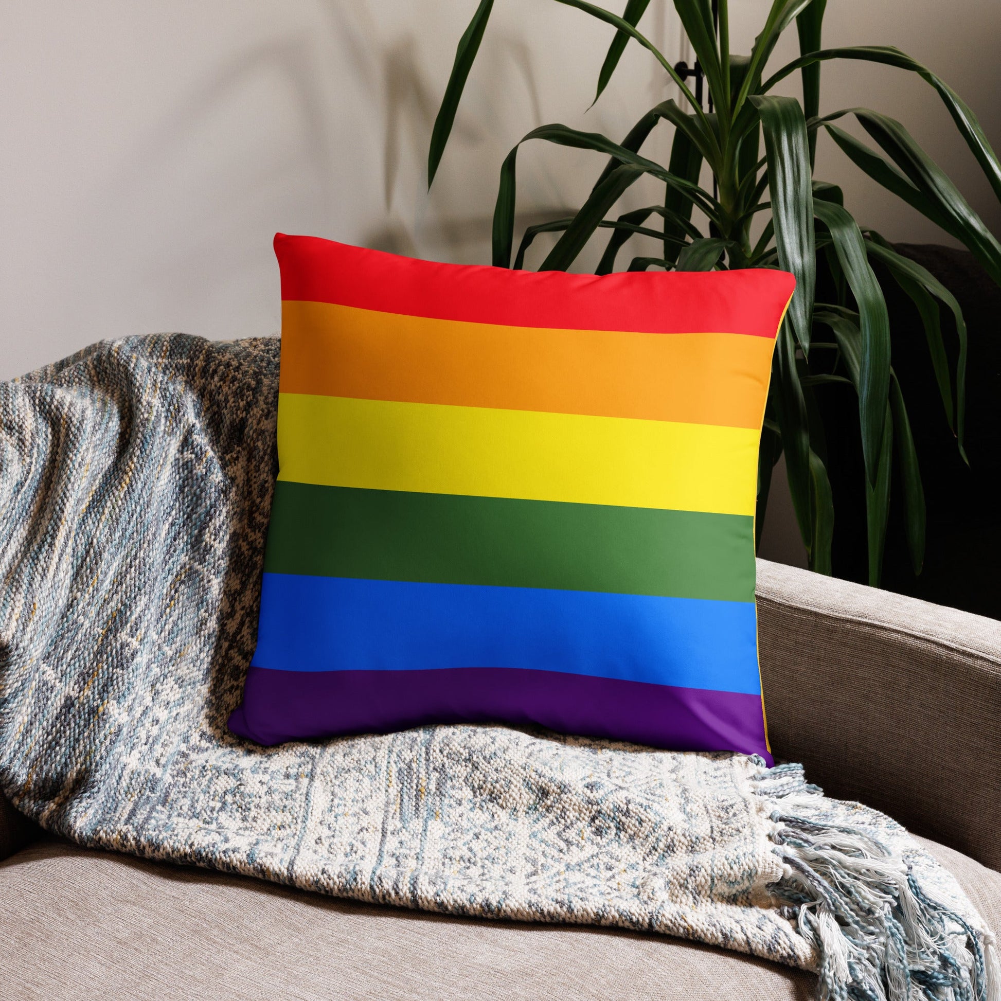 Rainbow Throw Pillow • MIA Miami • YHM Designs - Image 08