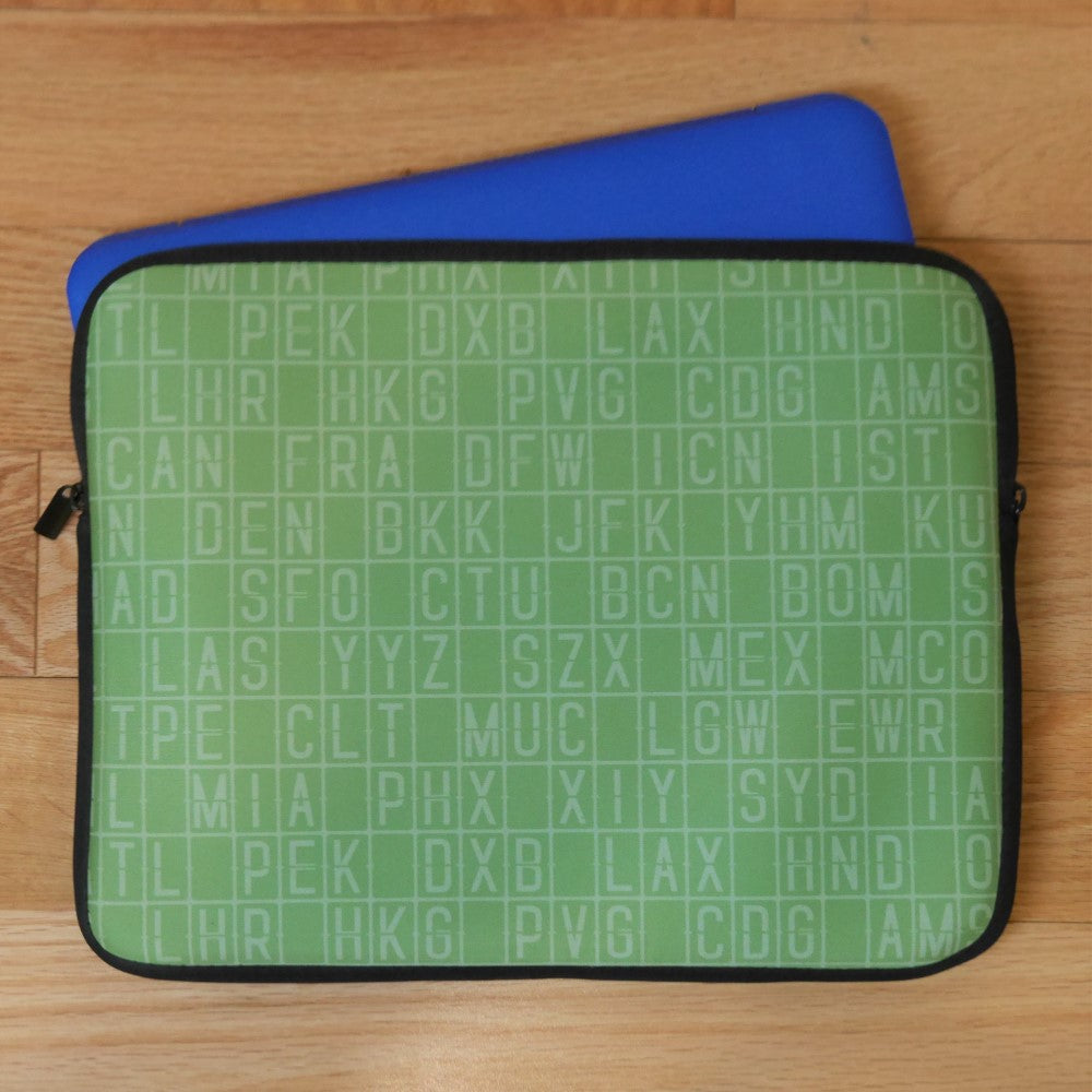 Unique Travel Gift Laptop Sleeve - White Oval • BWI Baltimore • YHM Designs - Image 03