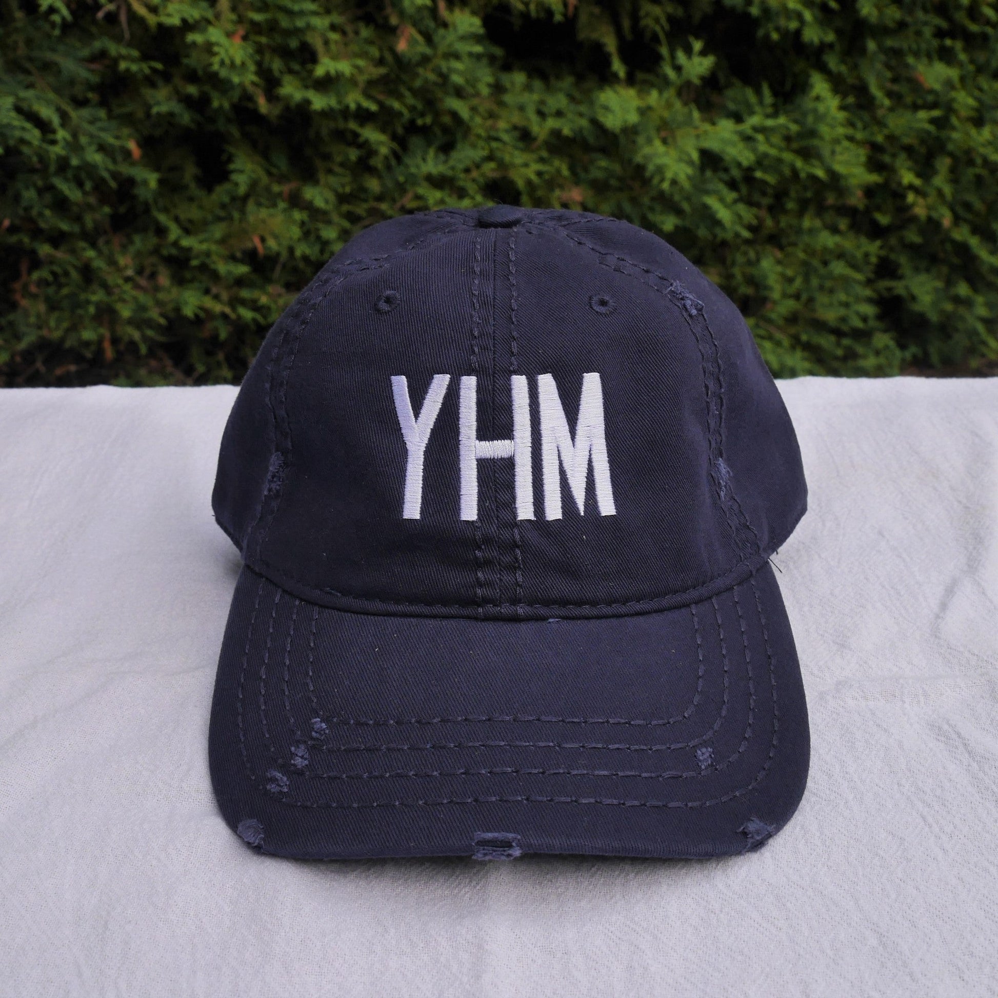 Airport Code Distressed Hat - White • YUL Montreal • YHM Designs - Image 22