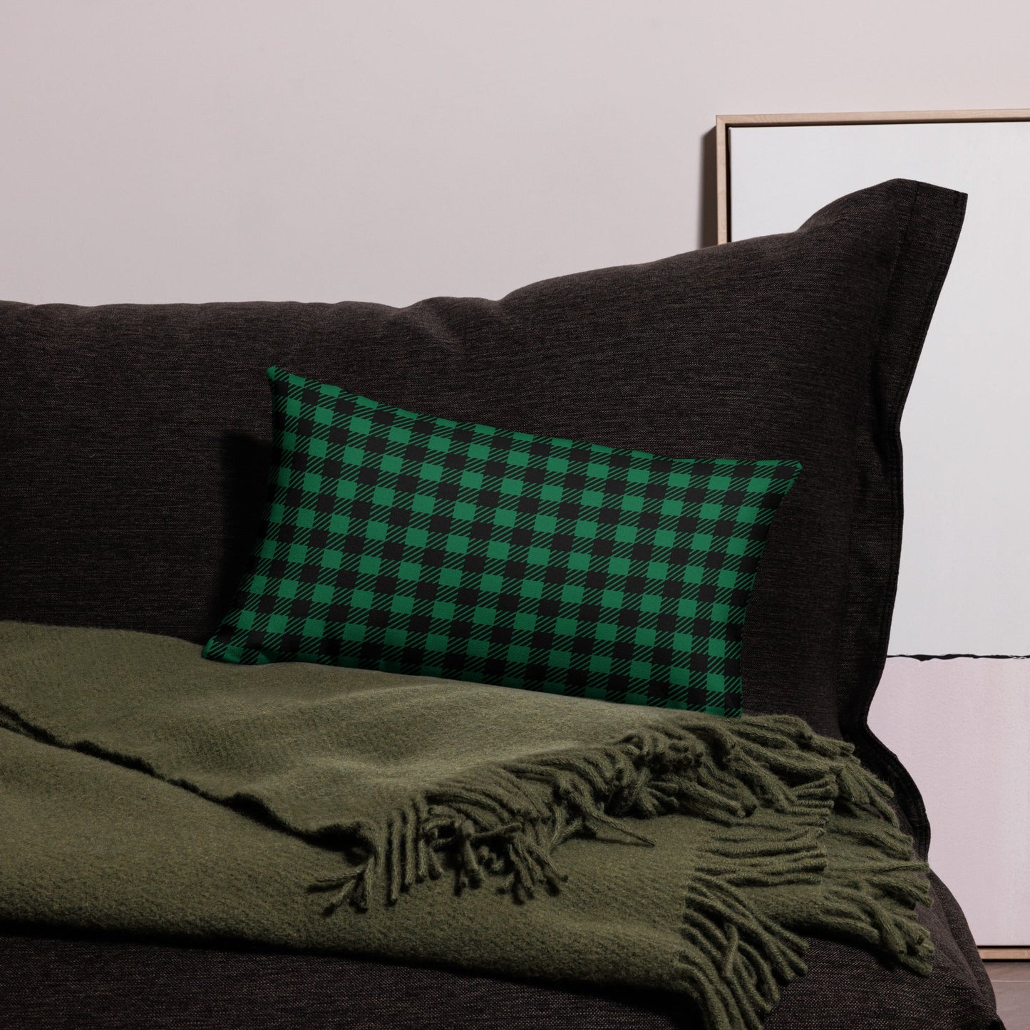 Farmhouse Throw Pillow - Buffalo Plaid • GLA Glasgow • YHM Designs - Image 04