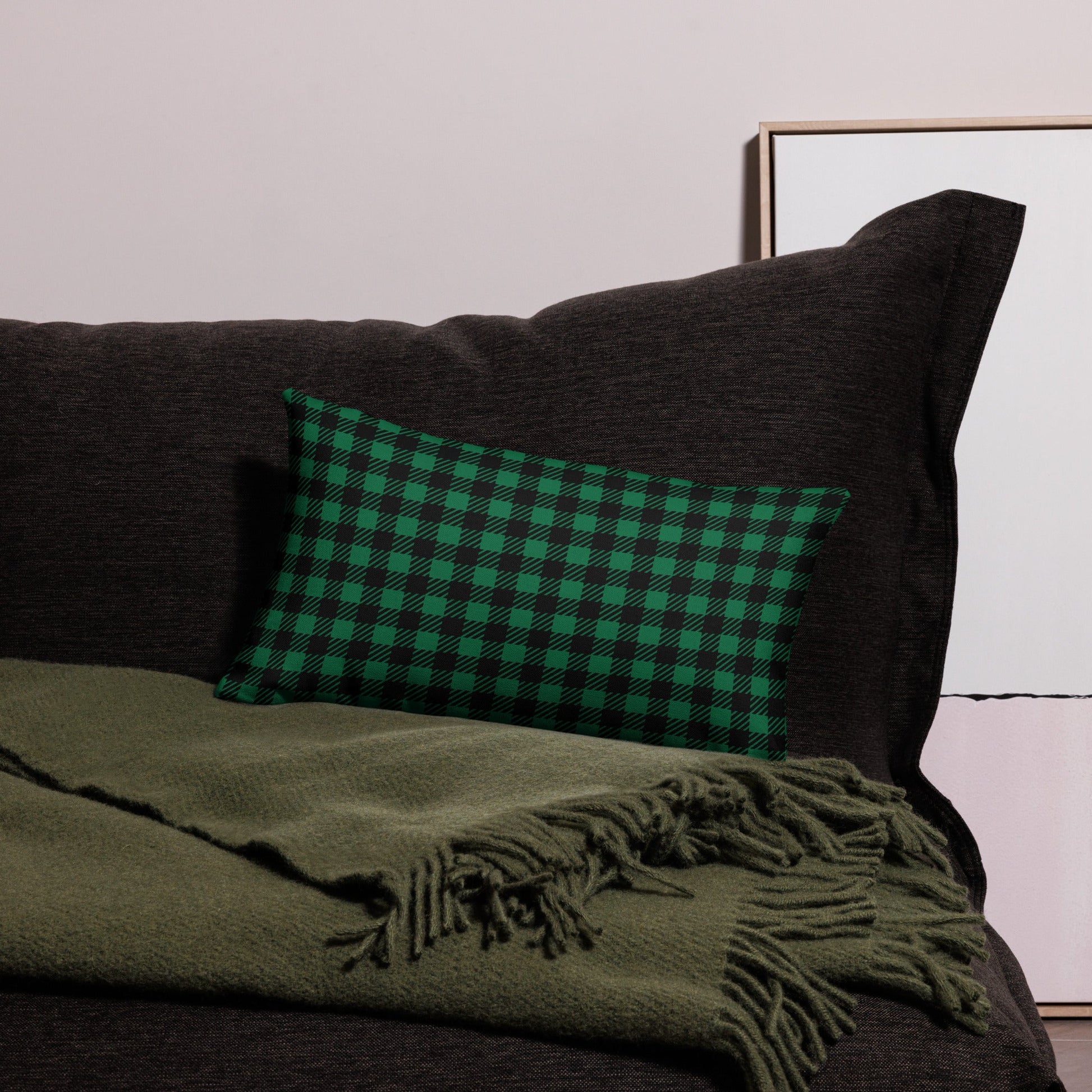 Farmhouse Throw Pillow - Buffalo Plaid • PEK Beijing • YHM Designs - Image 04