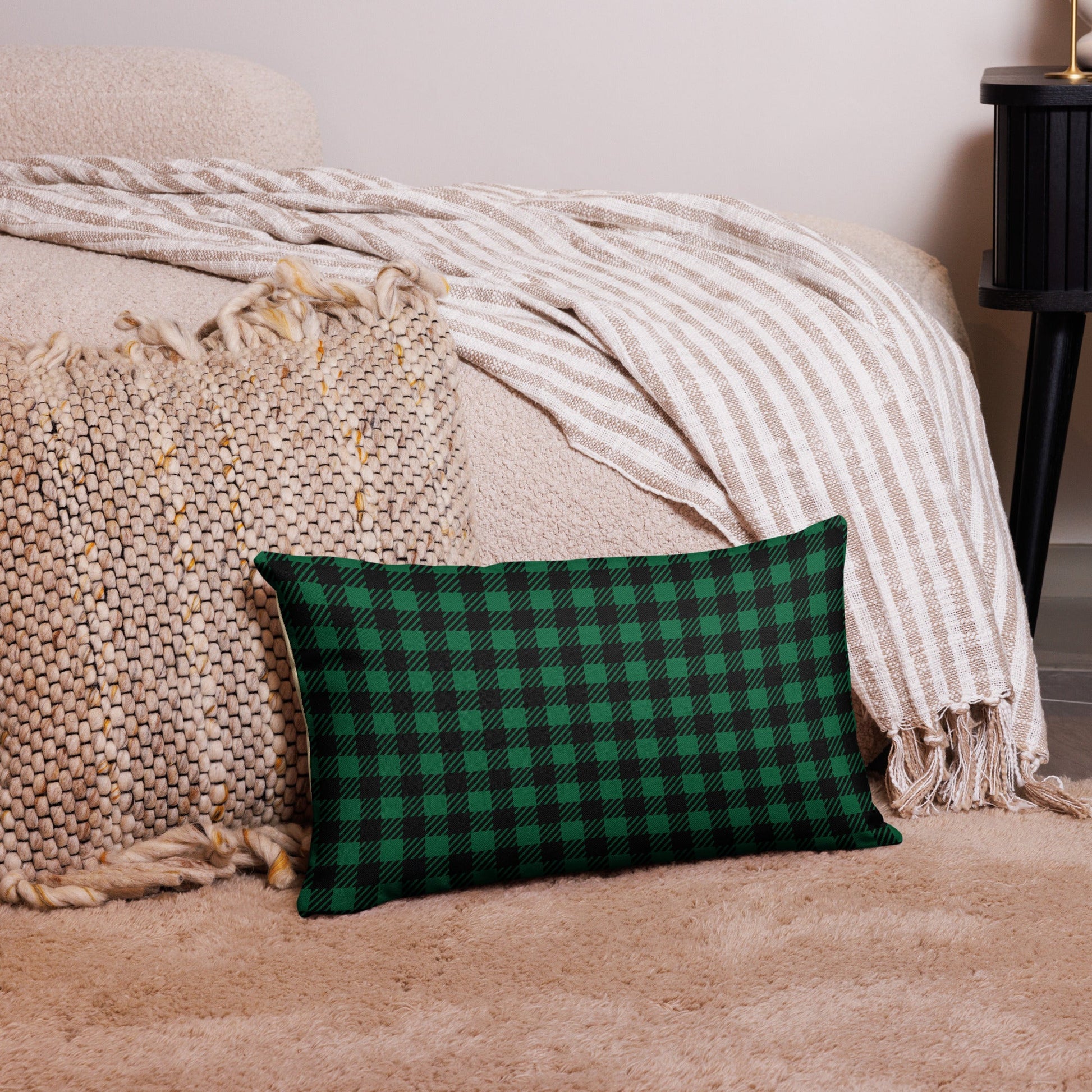 Farmhouse Throw Pillow - Buffalo Plaid • BUD Budapest • YHM Designs - Image 06