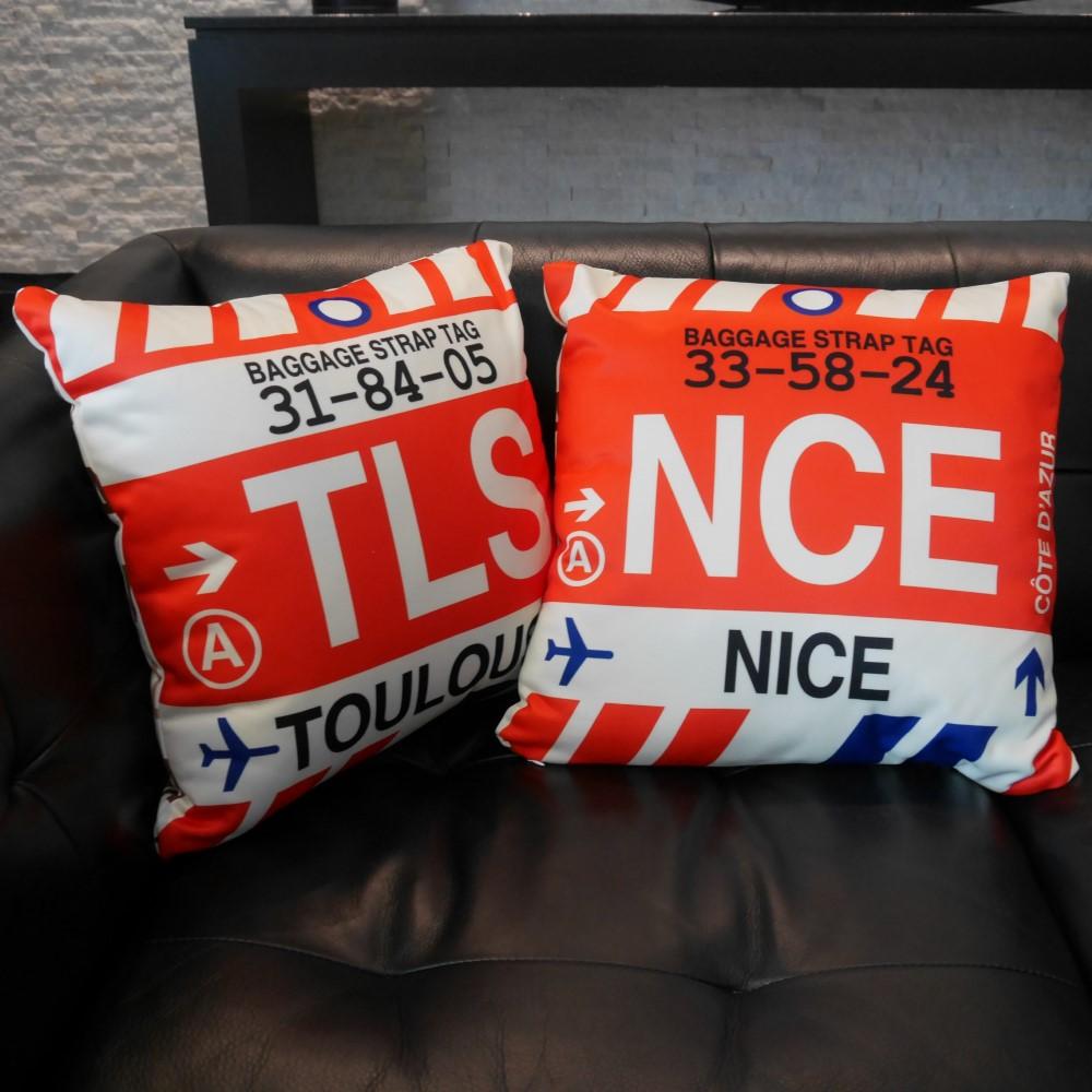 Travel-Themed Throw Pillow • CDG Paris • YHM Designs - Image 09
