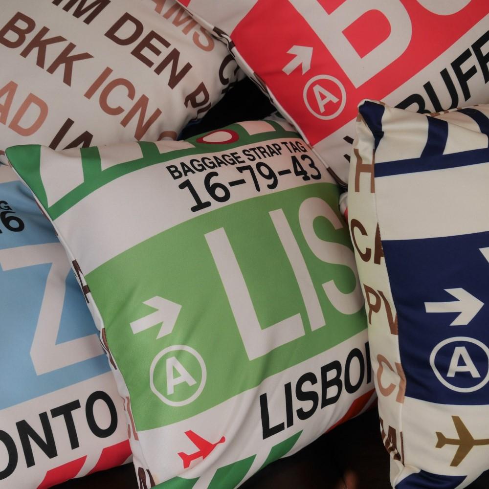 Travel-Themed Throw Pillow • EZE Buenos Aires • YHM Designs - Image 06