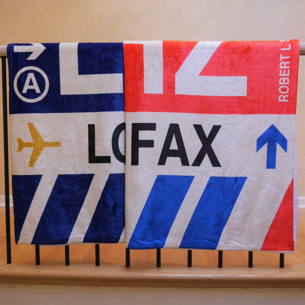 Travel Gift Throw Blanket • LAX Los Angeles • YHM Designs - Image 04