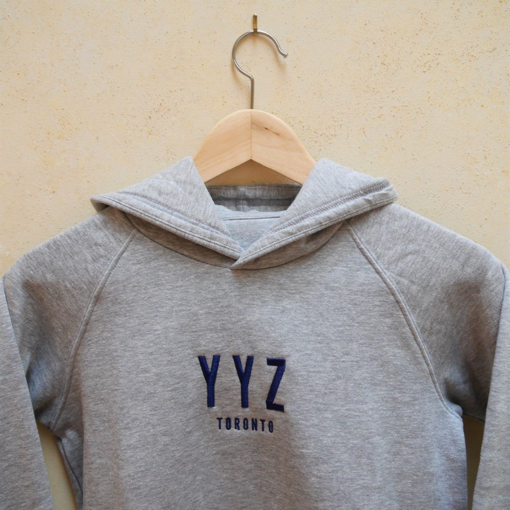 YHM Designs - LHR London Kid's Sustainable Eco Hoodie - Embroidered with City Name and Airport Code - Image 09