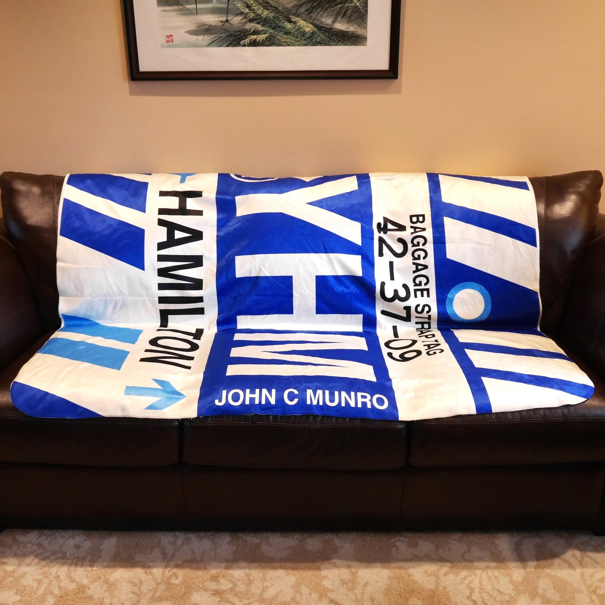 MKE Milwaukee Sherpa Blanket • Eclipse Grey with Oval Car Sticker Design • YHM Designs - Image 11