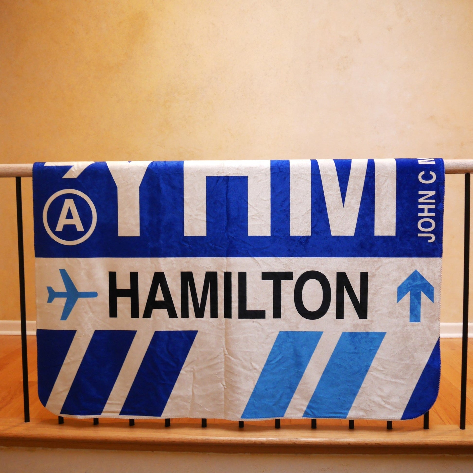 YOW Ottawa Sherpa Blanket • Jet Age Baggage Tag Design • YHM Designs - Image 15