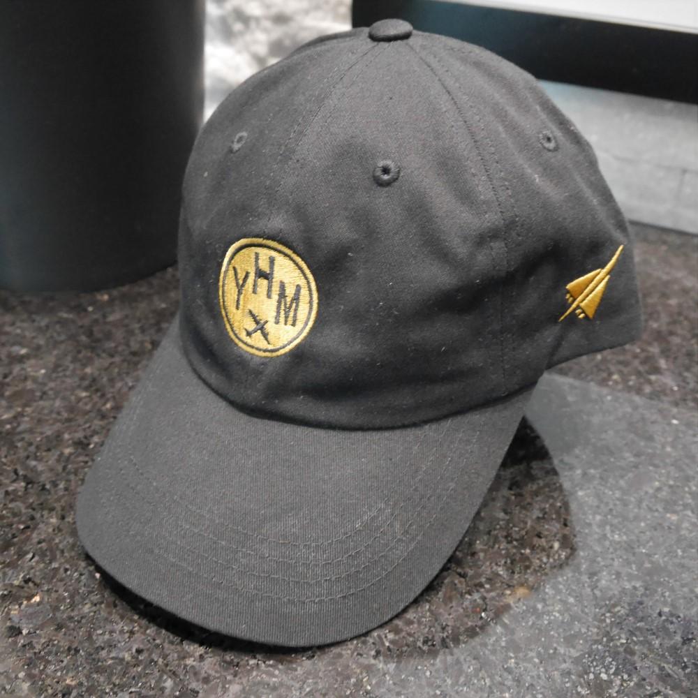YHM Designs - BOS Boston Airport Code Baseball Cap/Dad Hat - Roundel Design with Vintage Airplane - Image 02