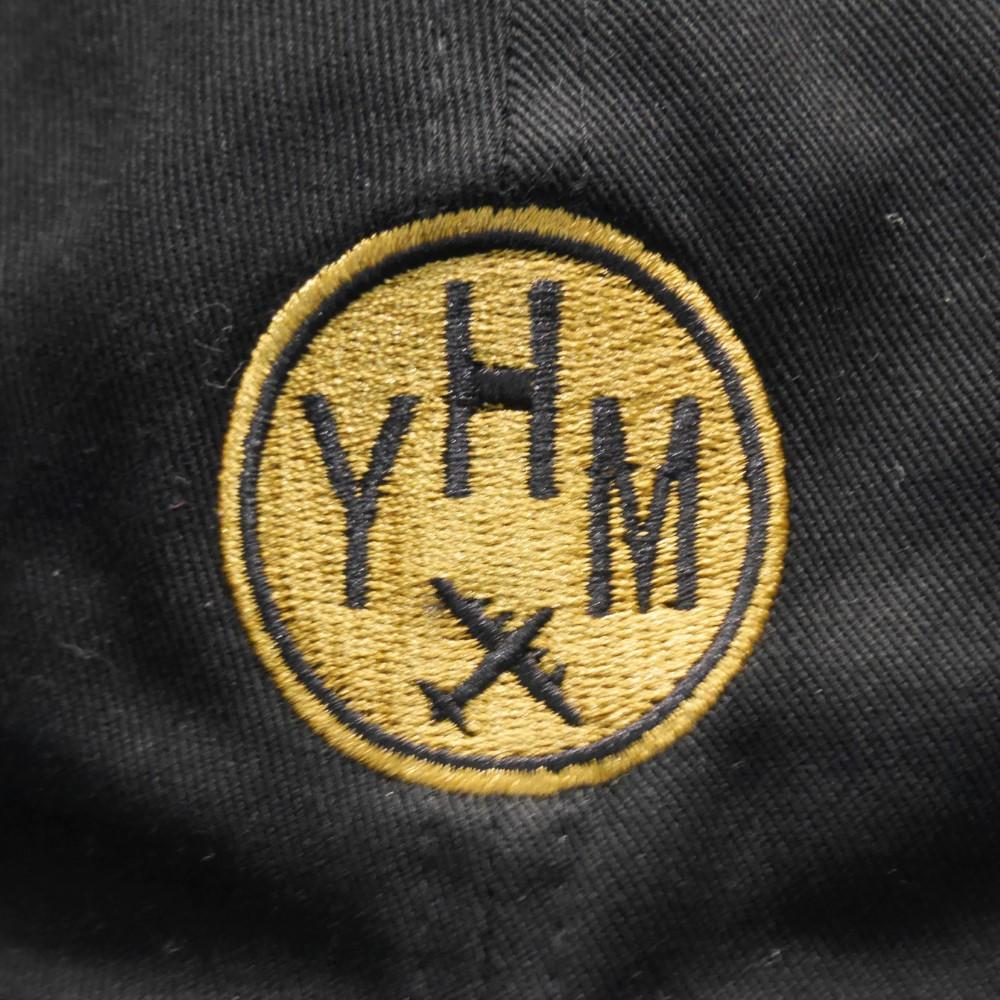 YHM Designs - BOS Boston Airport Code Baseball Cap/Dad Hat - Roundel Design with Vintage Airplane - Image 03