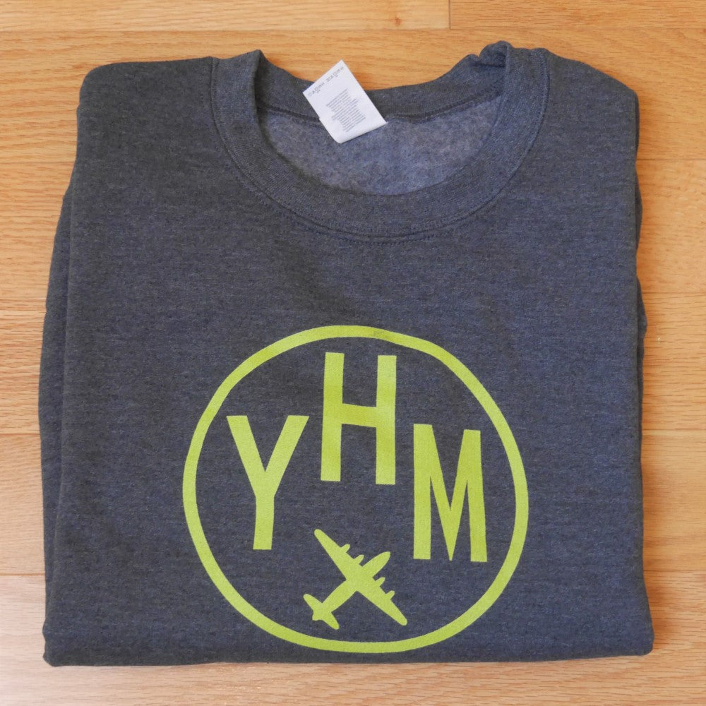 YHM Designs - YZF Yellowknife Airport Code Unisex Sweatshirt - Minimalist Varsity Design - White Graphic - Image 10