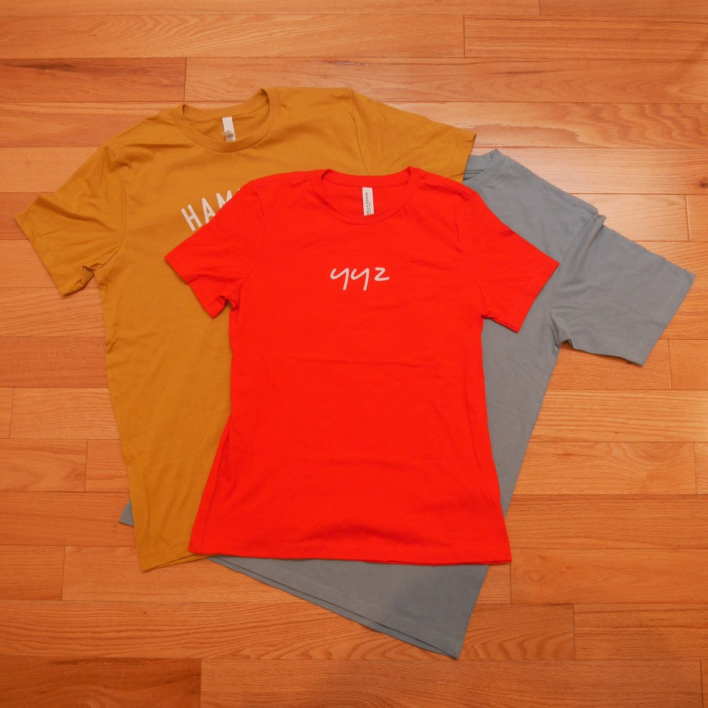 YHM Designs - YUL Montreal Airport Code Women's Relaxed T-Shirt - Handwritten Lettering Design - Image 08