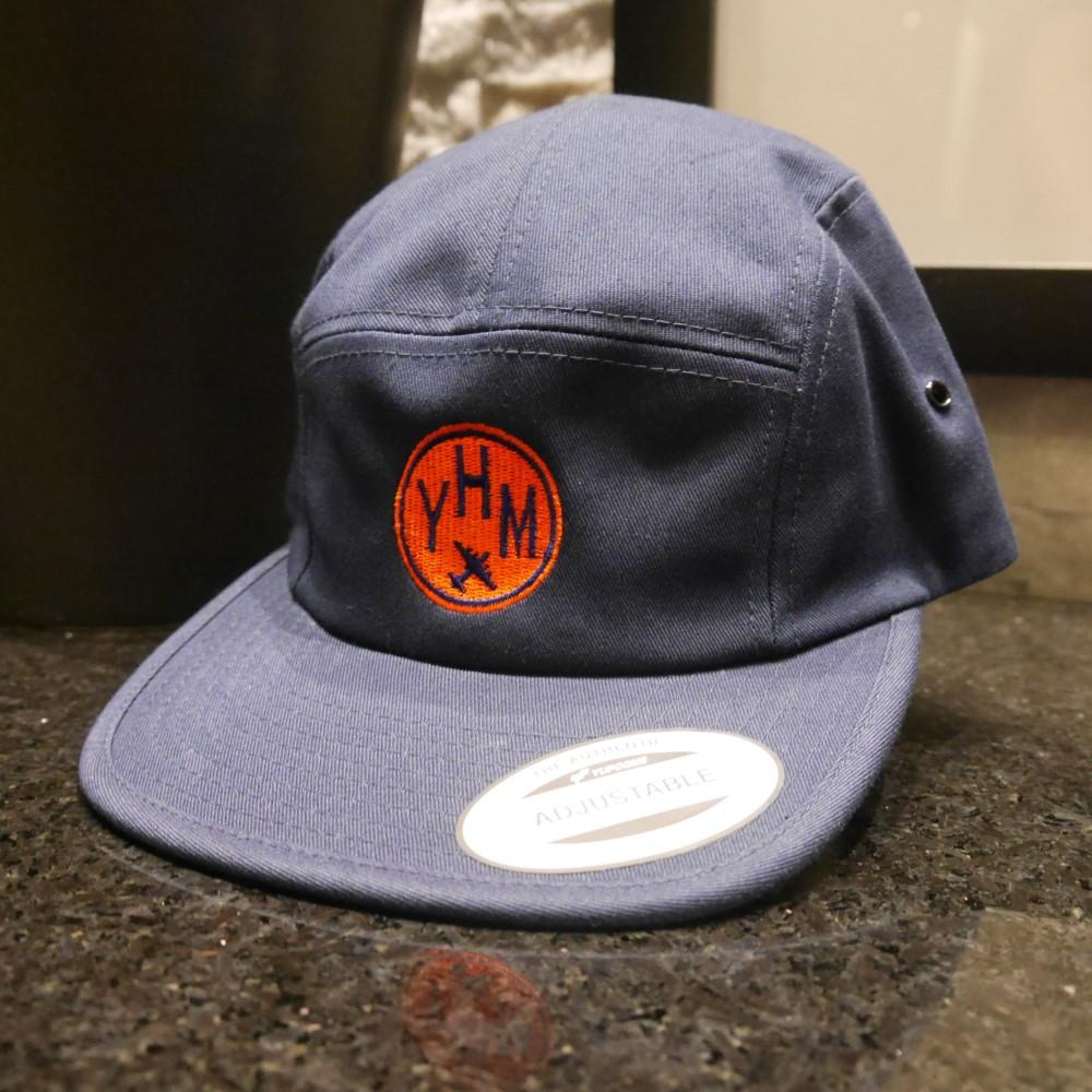 YHM Designs - YQB Quebec City 5-Panel Camper Hat with Airport Code - Travel Gifts for Him and Her - Roundel Design with Vintage Airplane - Image 02