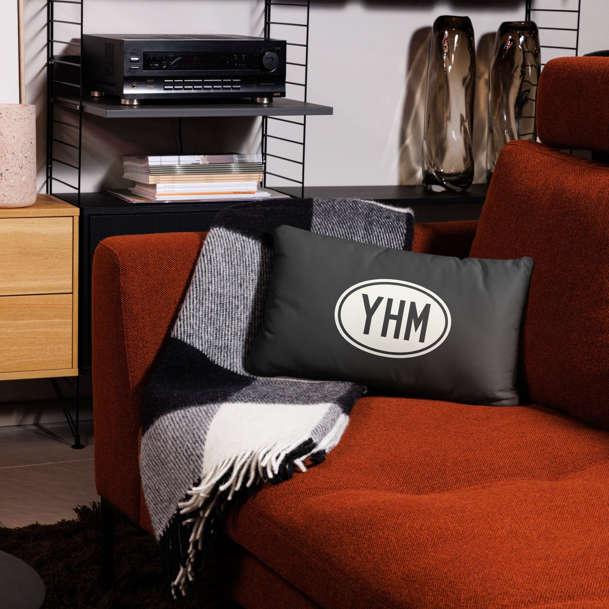 Unique Travel Gift Throw Pillow - White Oval • BNA Nashville • YHM Designs - Image 04