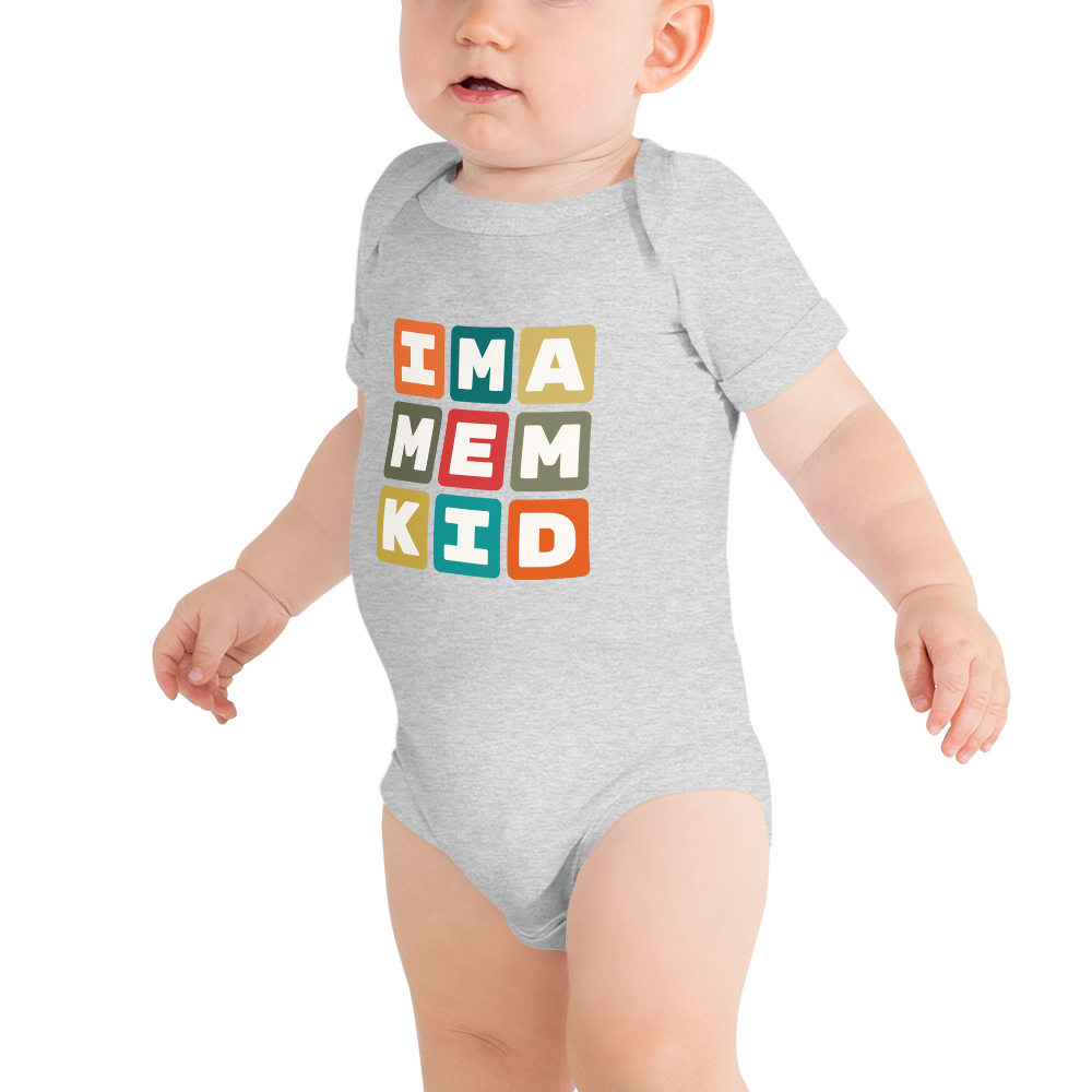 Baby Bodysuit - Colourful Blocks • MEM Memphis • YHM Designs - Image 03