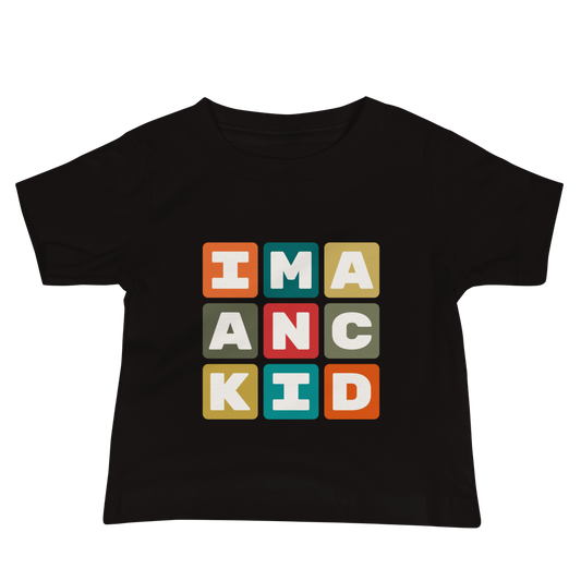 YHM Designs - ANC Anchorage Airport Code Baby T-Shirt - Colourful Blocks Design - Image 02