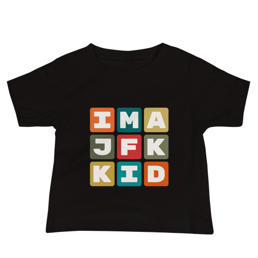 Baby T-Shirt - Colourful Blocks • JFK New York City • YHM Designs - Image 02