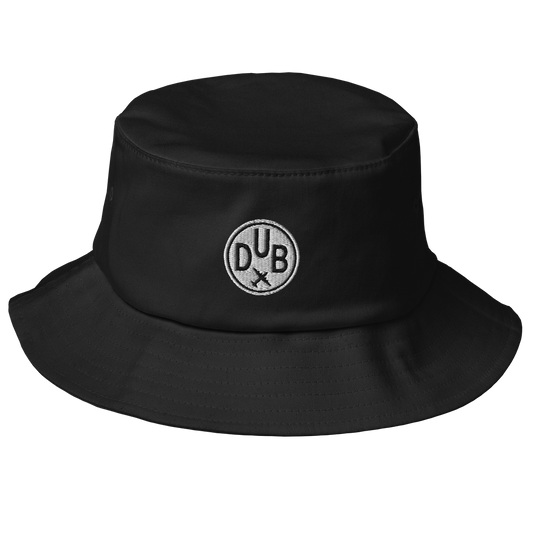 YHM Designs - DUB Dublin Old School Cool Bucket Hat with Airport Code - Travel Gifts for Him and Her - Roundel Design with Vintage Airplane - Image 2