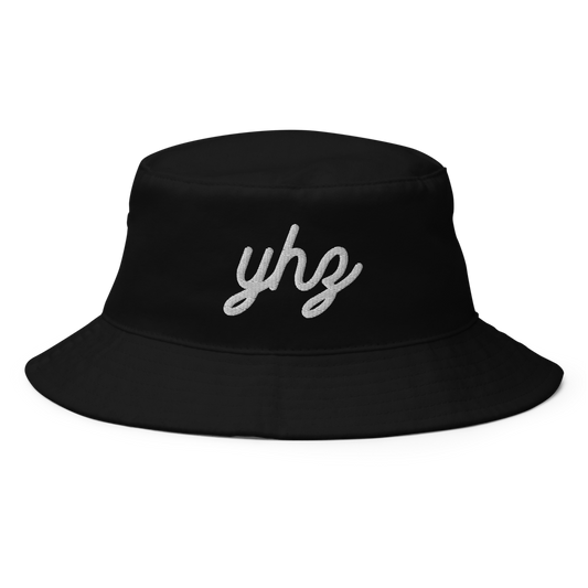 Vintage Script Bucket Hat • YHZ Halifax • YHM Designs - Image 01