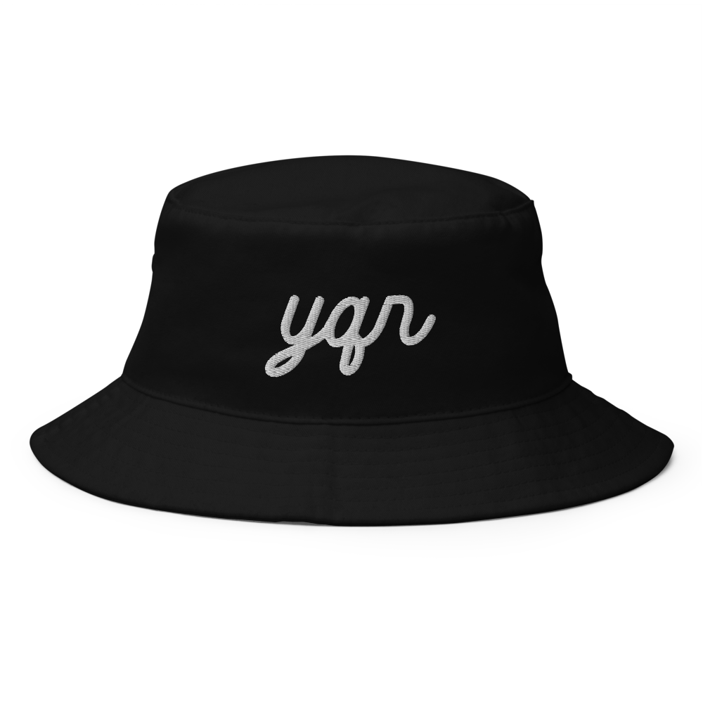 Vintage Script Bucket Hat • YQR Regina • YHM Designs - Image 01