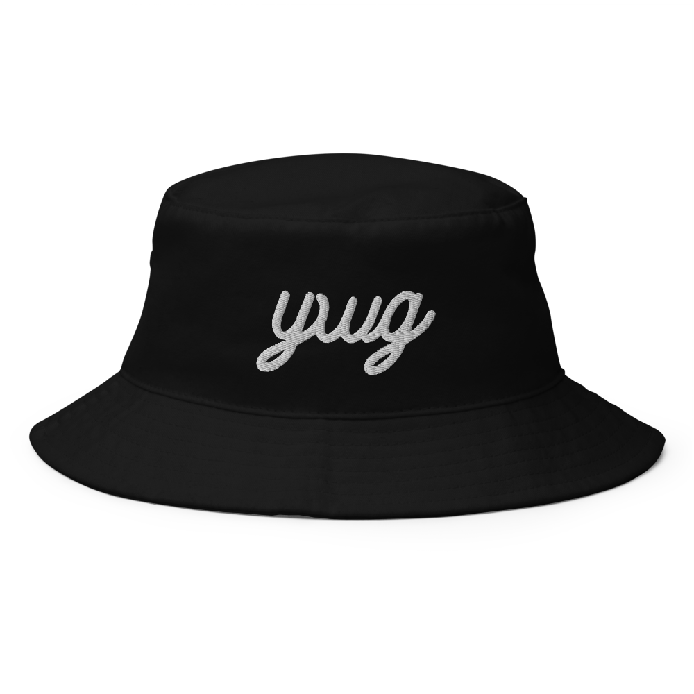 Vintage Script Bucket Hat • YWG Winnipeg • YHM Designs - Image 01