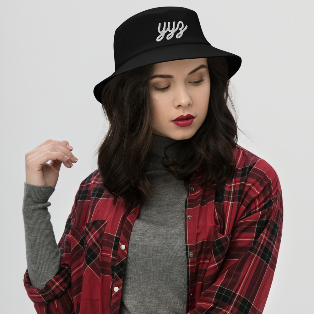 Vintage Script Bucket Hat • YYZ Toronto • YHM Designs - Image 04