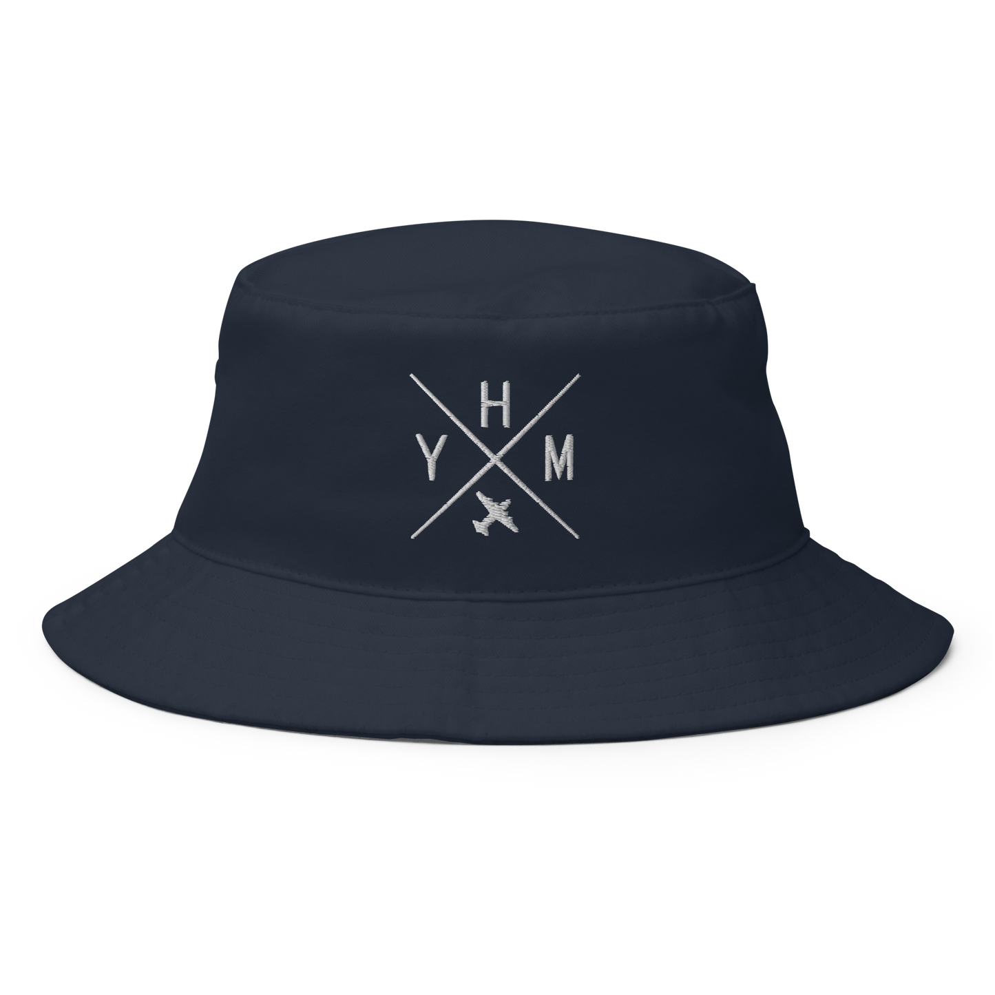 Crossed-X Bucket Hat • White Embroidery