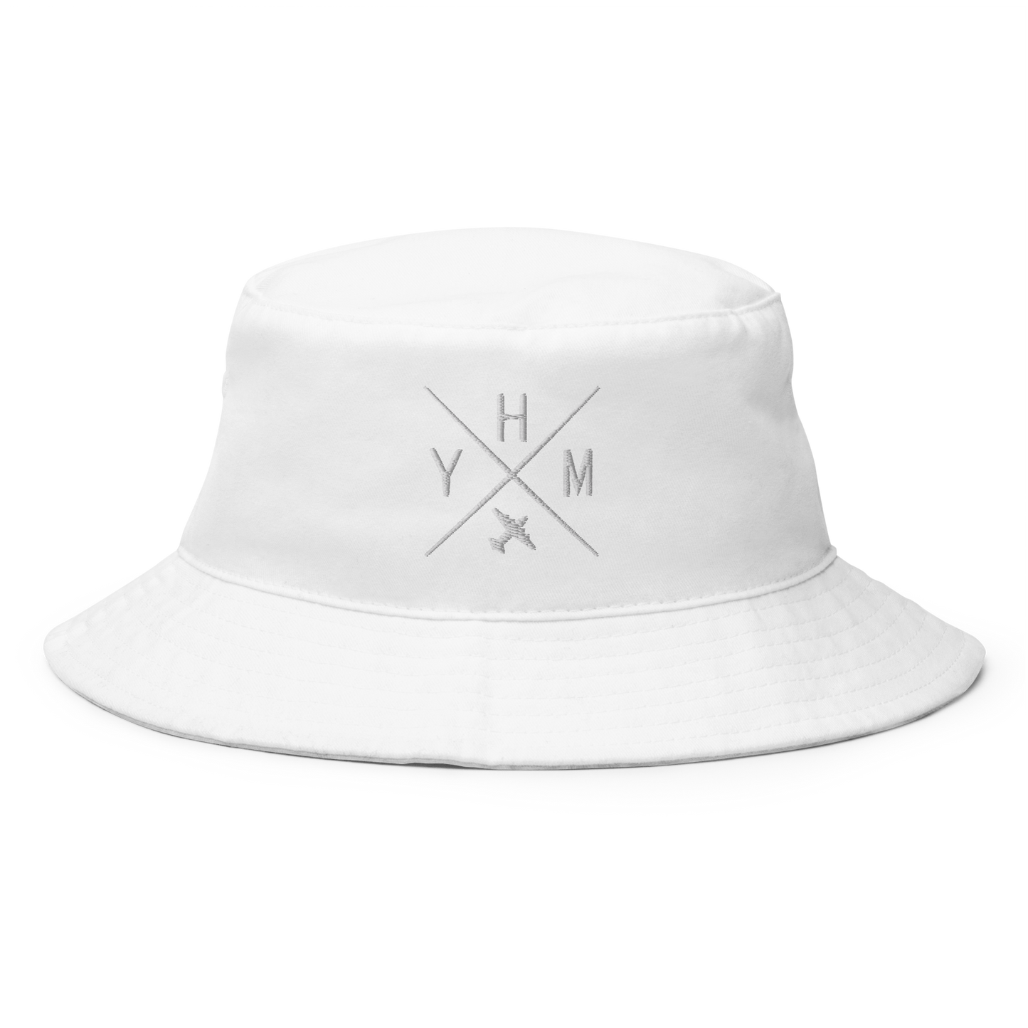 Crossed-X Bucket Hat • White Embroidery