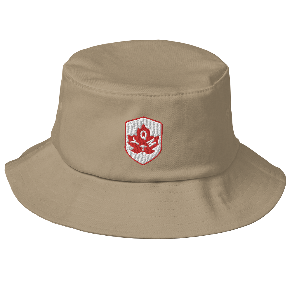 Maple Leaf Bucket Hat - Red/White • YQM Moncton • YHM Designs - Image 01