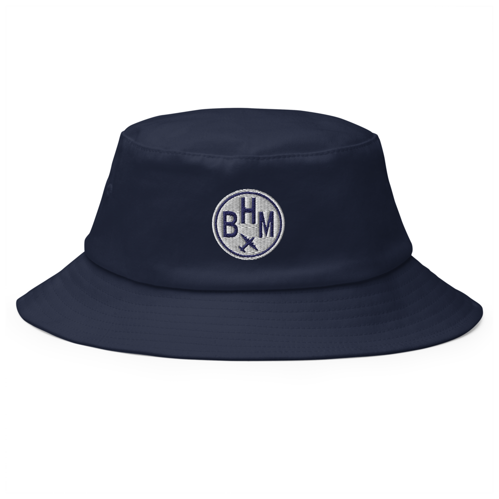 Roundel Bucket Hat - Navy Blue & White • BHM Birmingham • YHM Designs - Image 01