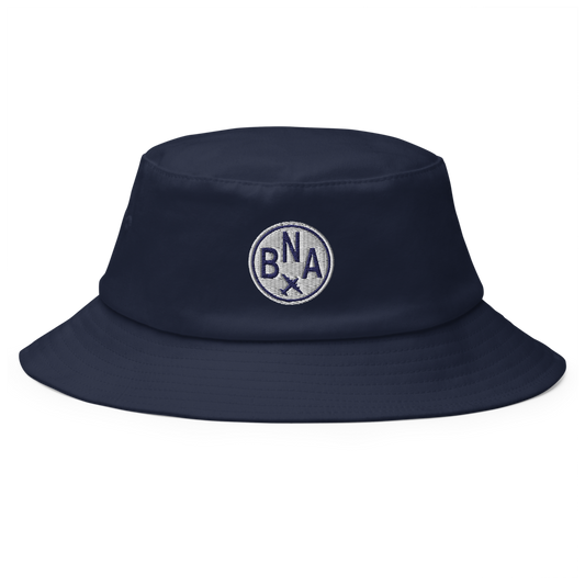 Roundel Bucket Hat - Navy Blue & White • BNA Nashville • YHM Designs - Image 01