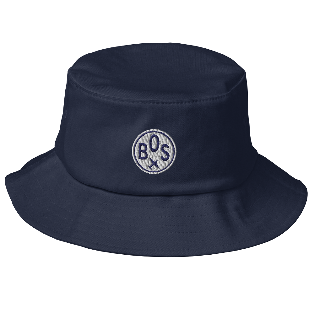 Roundel Bucket Hat - Navy Blue & White • BOS Boston • YHM Designs - Image 02