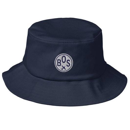 Roundel Bucket Hat - Navy Blue & White • BOS Boston • YHM Designs - Image 02