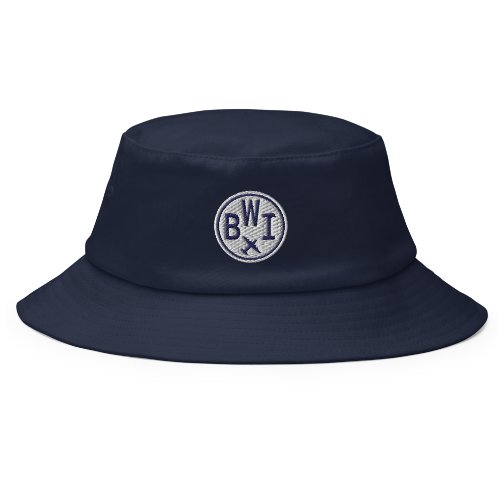 Roundel Bucket Hat Navy Blue White BWI Baltimore YHM Designs