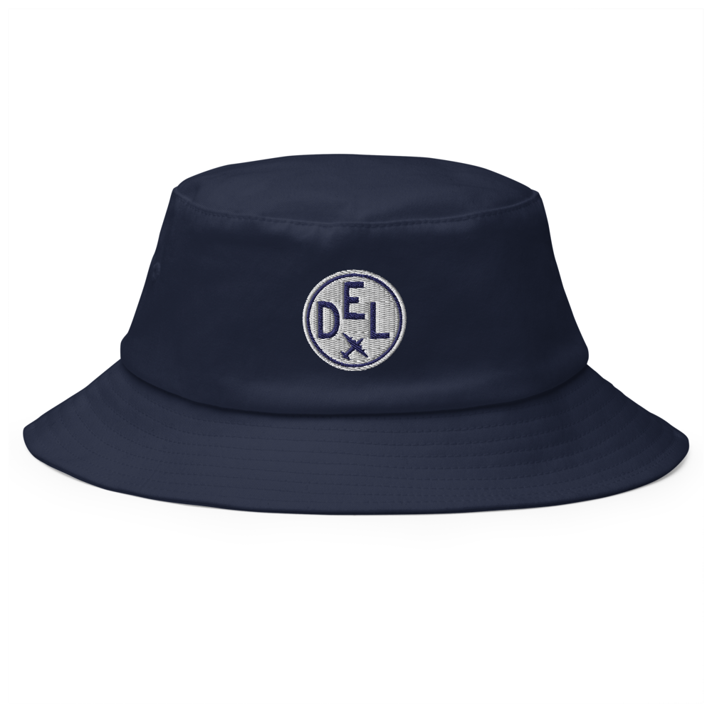 Roundel Bucket Hat - Navy Blue & White • DEL Delhi • YHM Designs - Image 01
