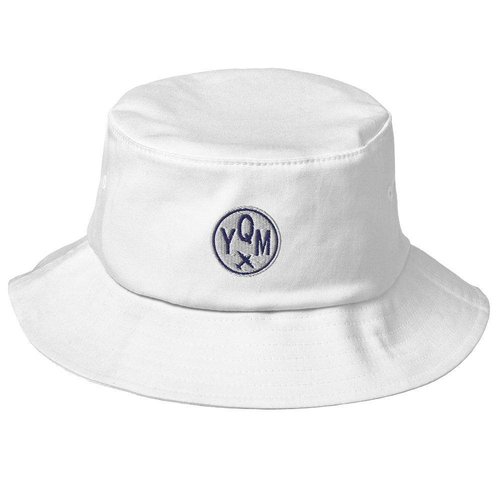 YHM Designs - YQM Moncton Old School Cool Bucket Hat with Airport Code - City-Themed Merchandise - Roundel Design with Vintage Airplane - Image 6