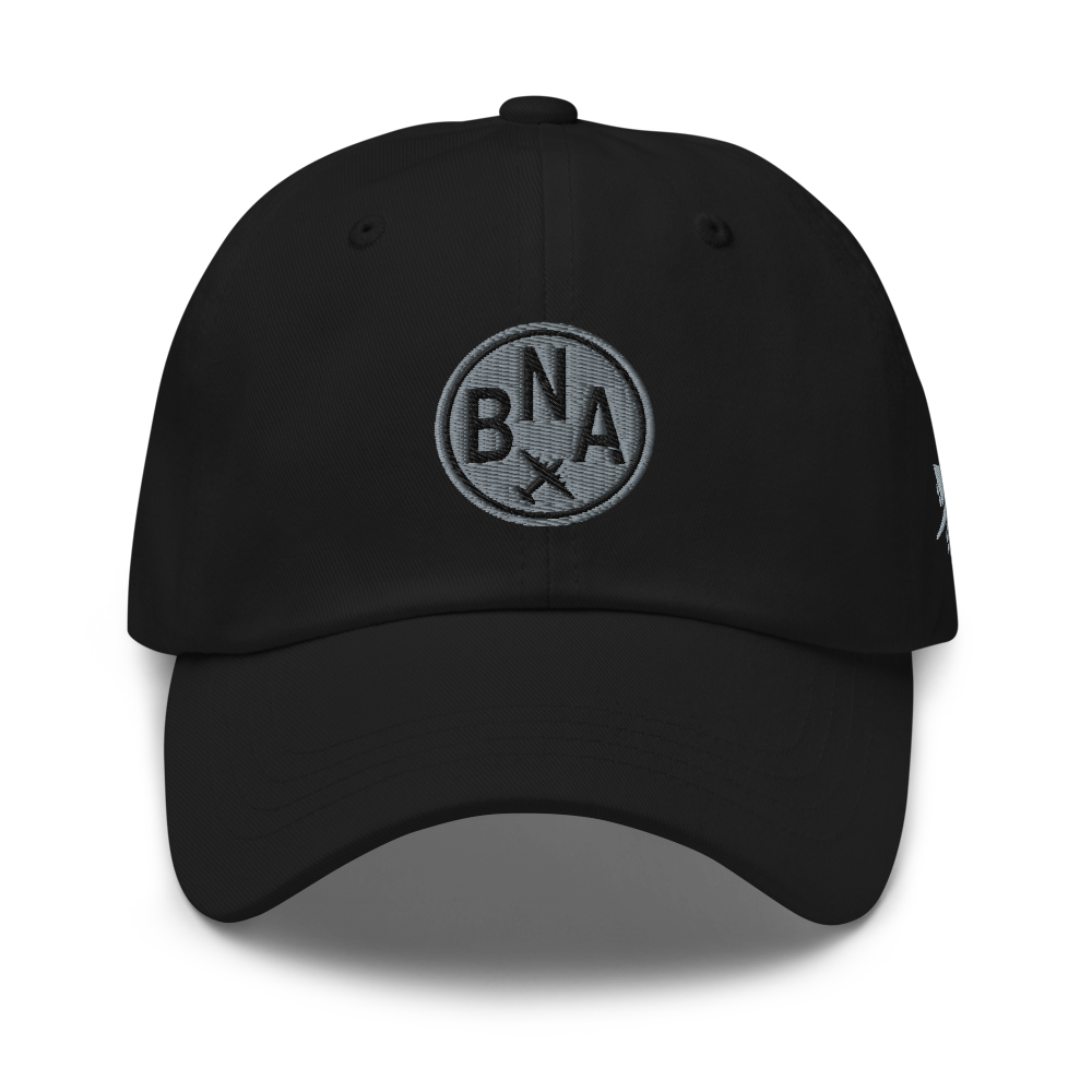 YHM Designs - BNA Nashville Airport Code Vintage Roundel Baseball Cap Dad Hat - Mockup 05