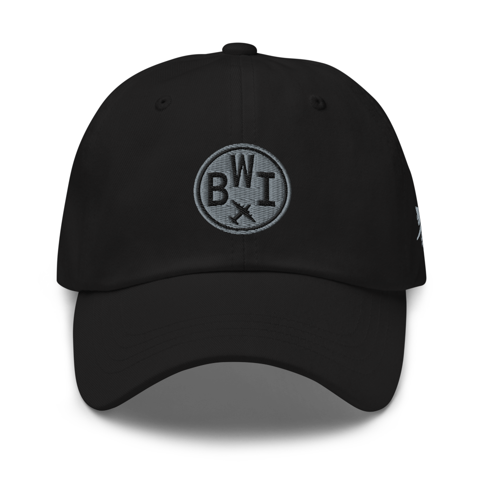 YHM Designs - BWI Baltimore-Washington Airport Code Vintage Roundel Baseball Cap Dad Hat - Mockup 05
