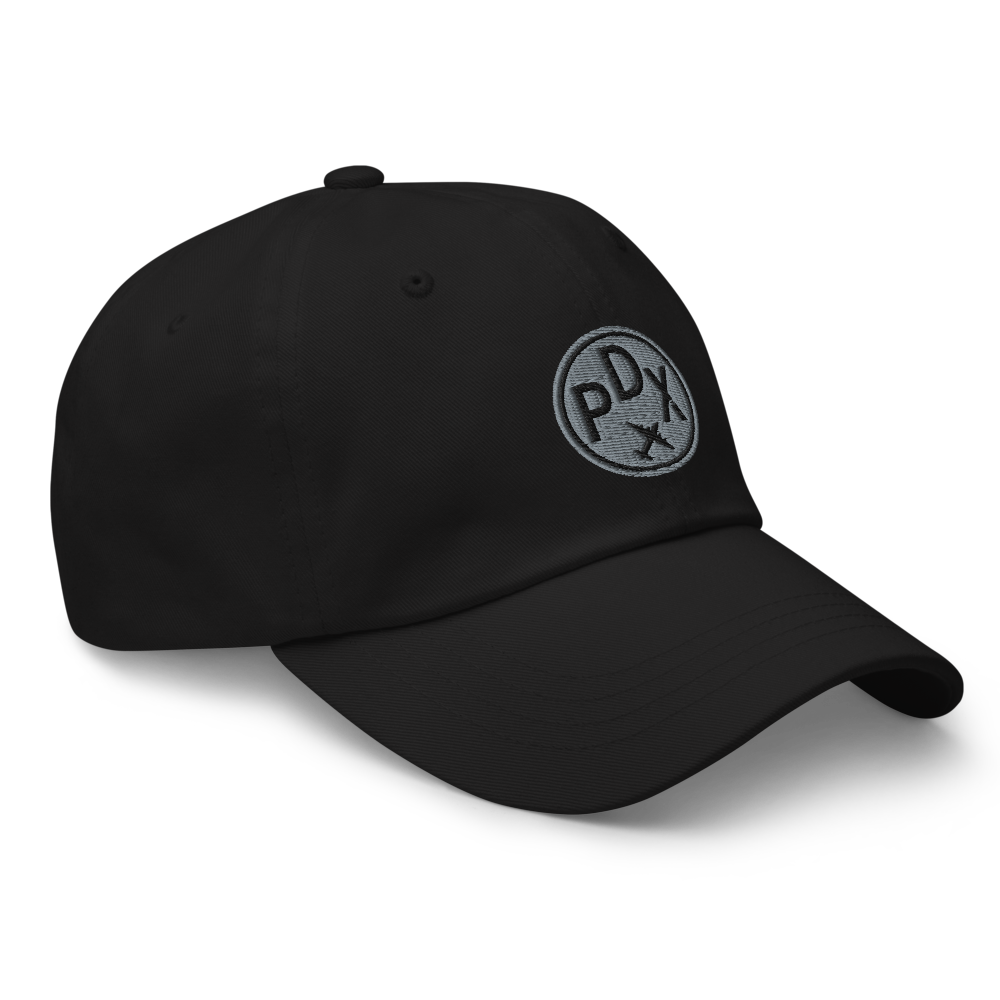 YHM Designs - PDX Portland Baseball Cap/Dad Hat - Airport Code and Roundel Design with Vintage Airplane 06
