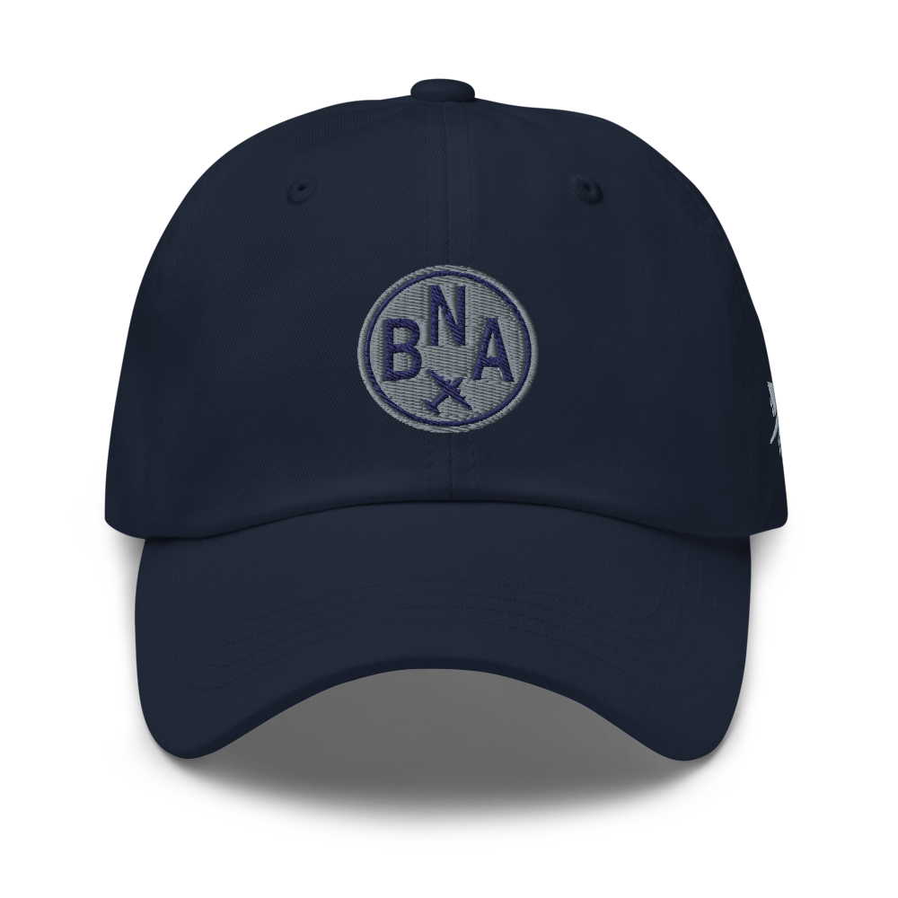 YHM Designs - BNA Nashville Airport Code Vintage Roundel Baseball Cap Dad Hat - Mockup 09