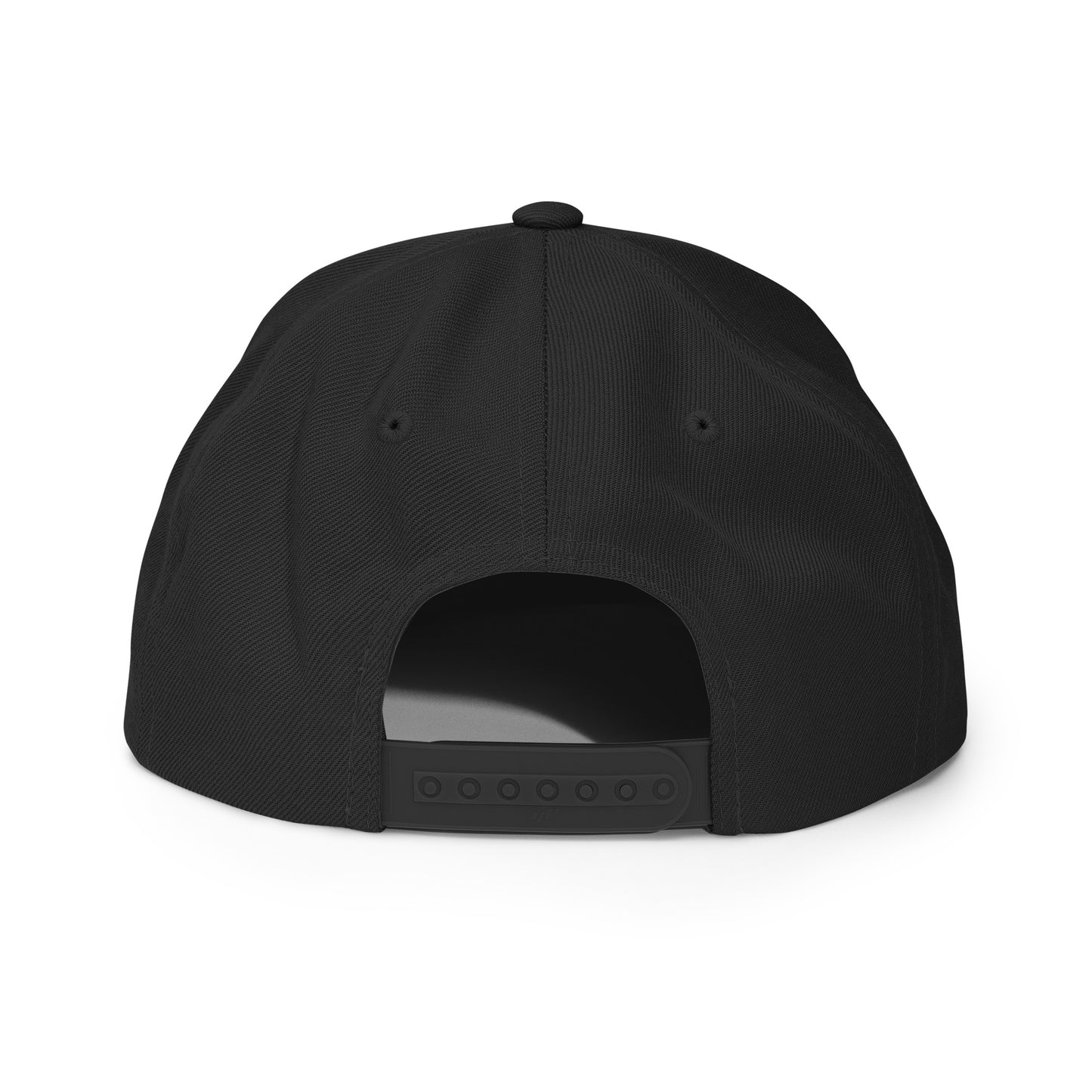 Oval Car Sticker Snapback Hat • Black and White Embroidery